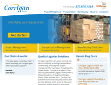 Tablet Screenshot of corriganlogistics.com